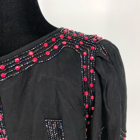 90’s Vintage Beaded Cropped Dinner Jacket Elbow Sleeves - Picture 5 of 12